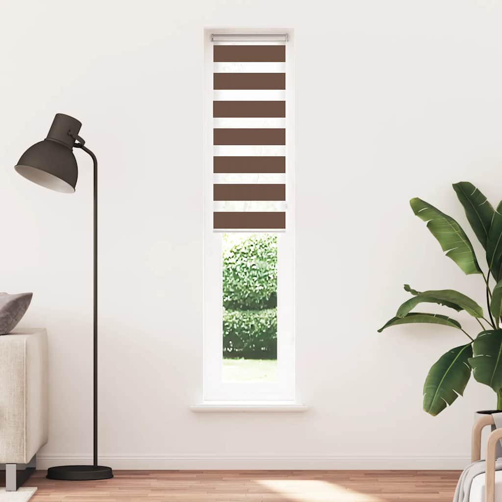 Vidaxx zebra rullegardin 40x200 cm stofbredde 35,9 cm polyester brun