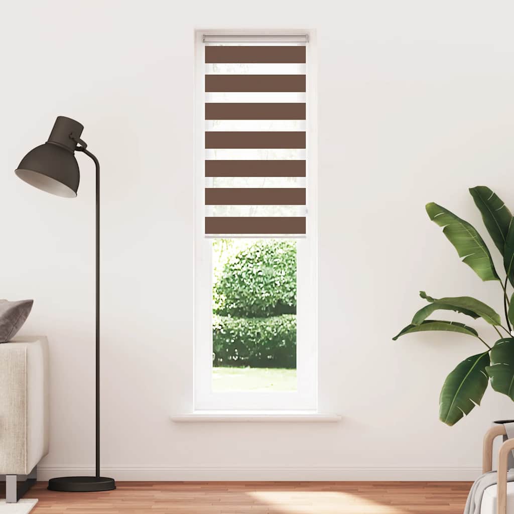 VidaXL zebra rullegardin 60x200 cm stof bredde 55,9 cm polyester brun