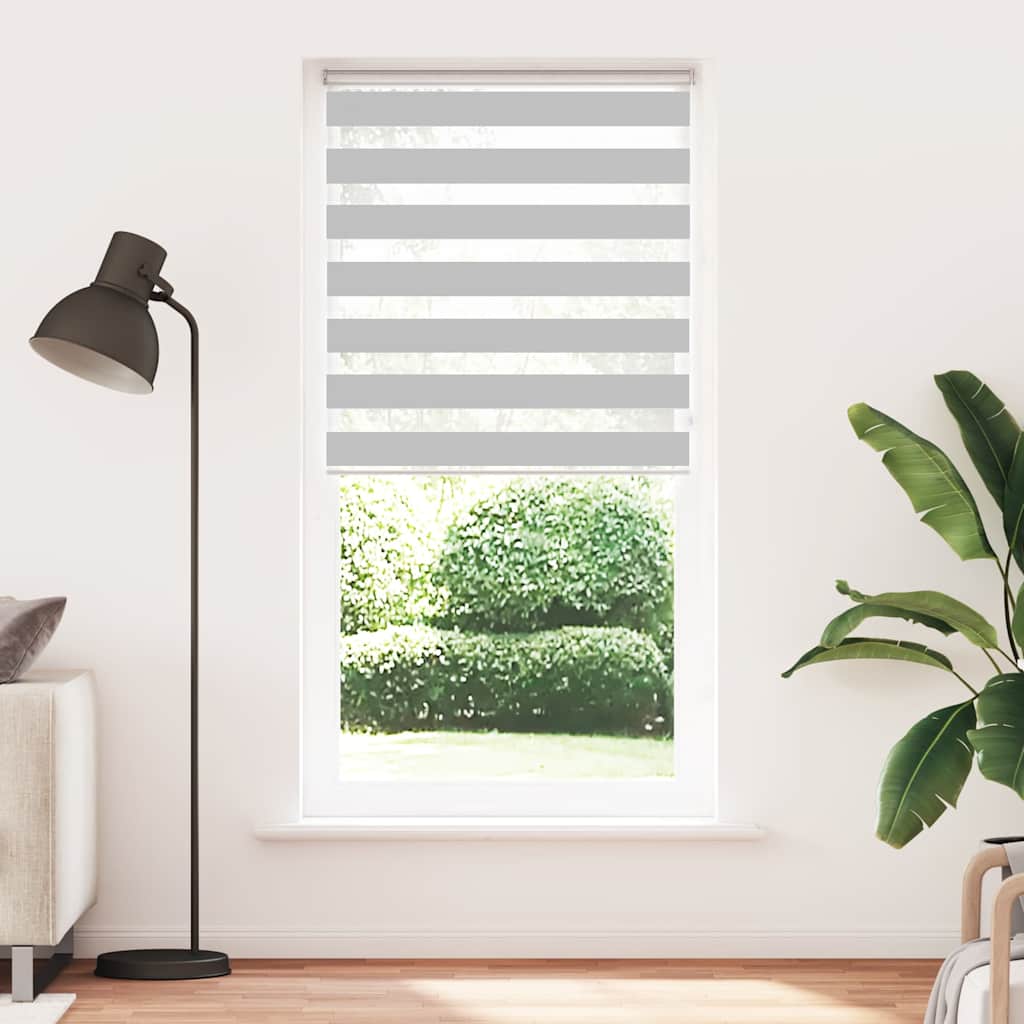 VidaXL zebra rullegardin 100x230 cm stofbredde 95,9 cm lysegrå