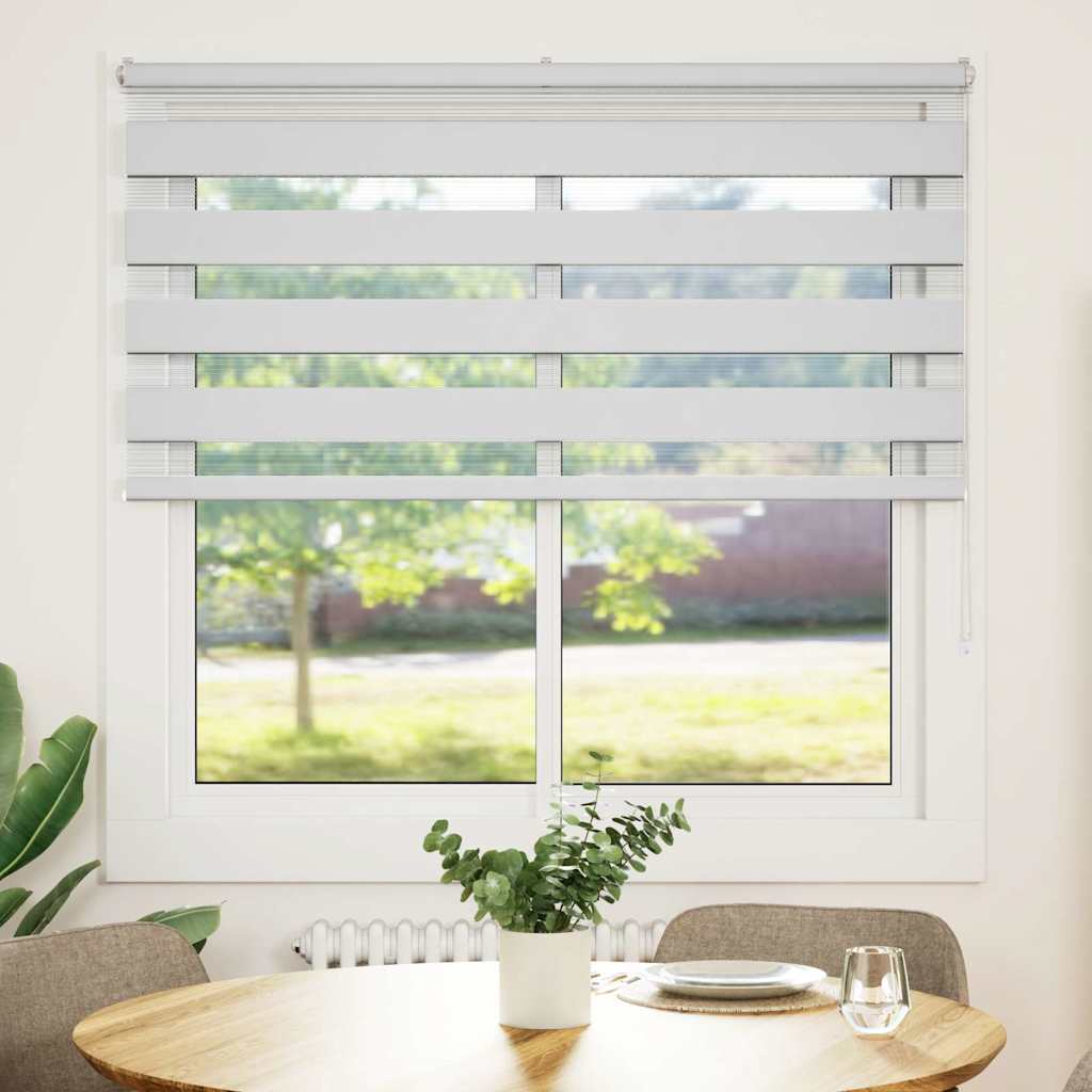 VidaXL zebra rullegardin 150x150 cm stofbredde 145,9 cm polyester hvid