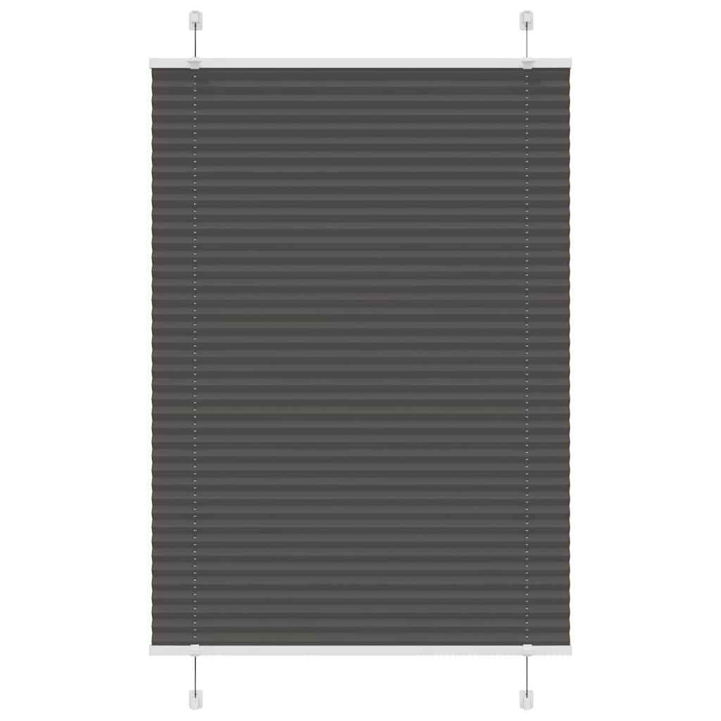 Vidaxl plissé rolgordijn 85x150 cm stofbreedte 84,4 cm polyester zwart
