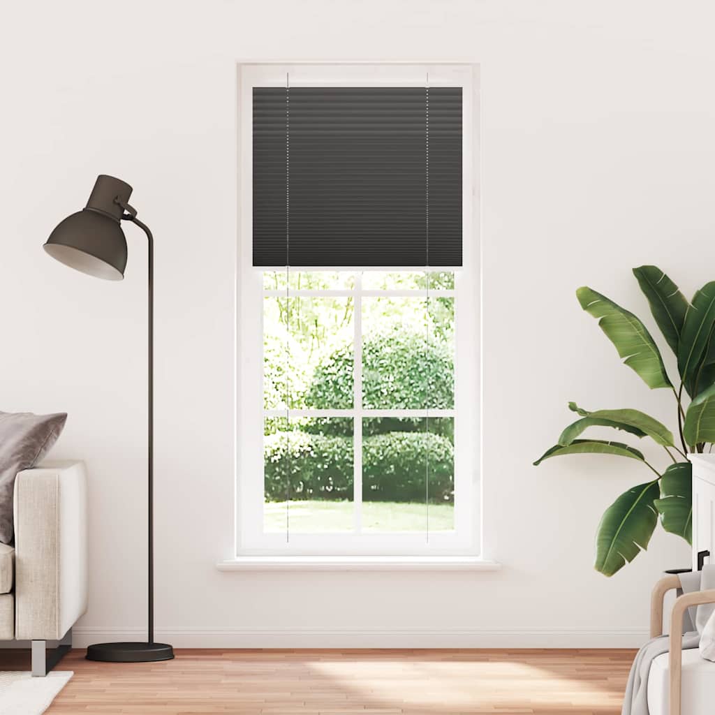 Vidaxl plissé rolgordijn 100x200 cm stofbreedte 99,4cm polyester zwart
