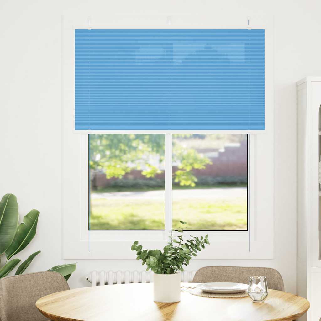 Vidaxl plissé rolgordijn 110x100cm stofbreedte 109,4cm polyester blauw