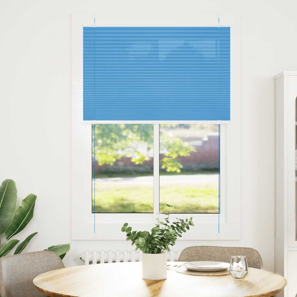 Vidaxl plissé rolgordijn 85x150 cm stofbreedte 84,4 cm polyester blauw