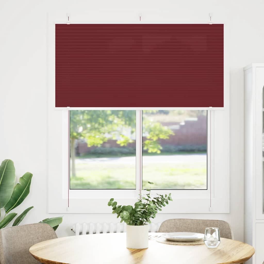 Vidaxl plissé rolgordijn 115x100cm stofbreedte 114,4cm bordeauxrood