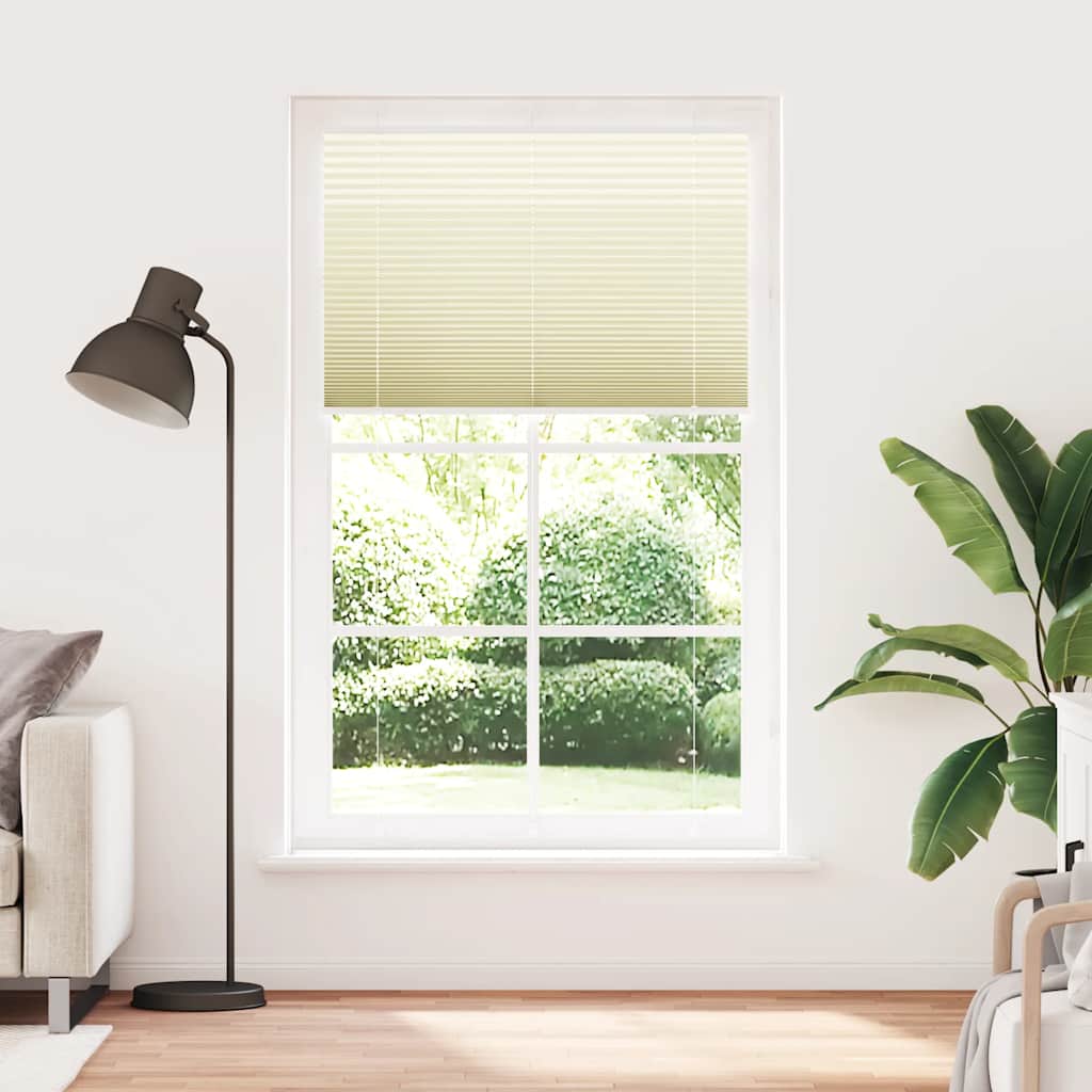 Vidaxl plissé rolgordijn 115x200cm stofbreedte 114,4cm polyester crème