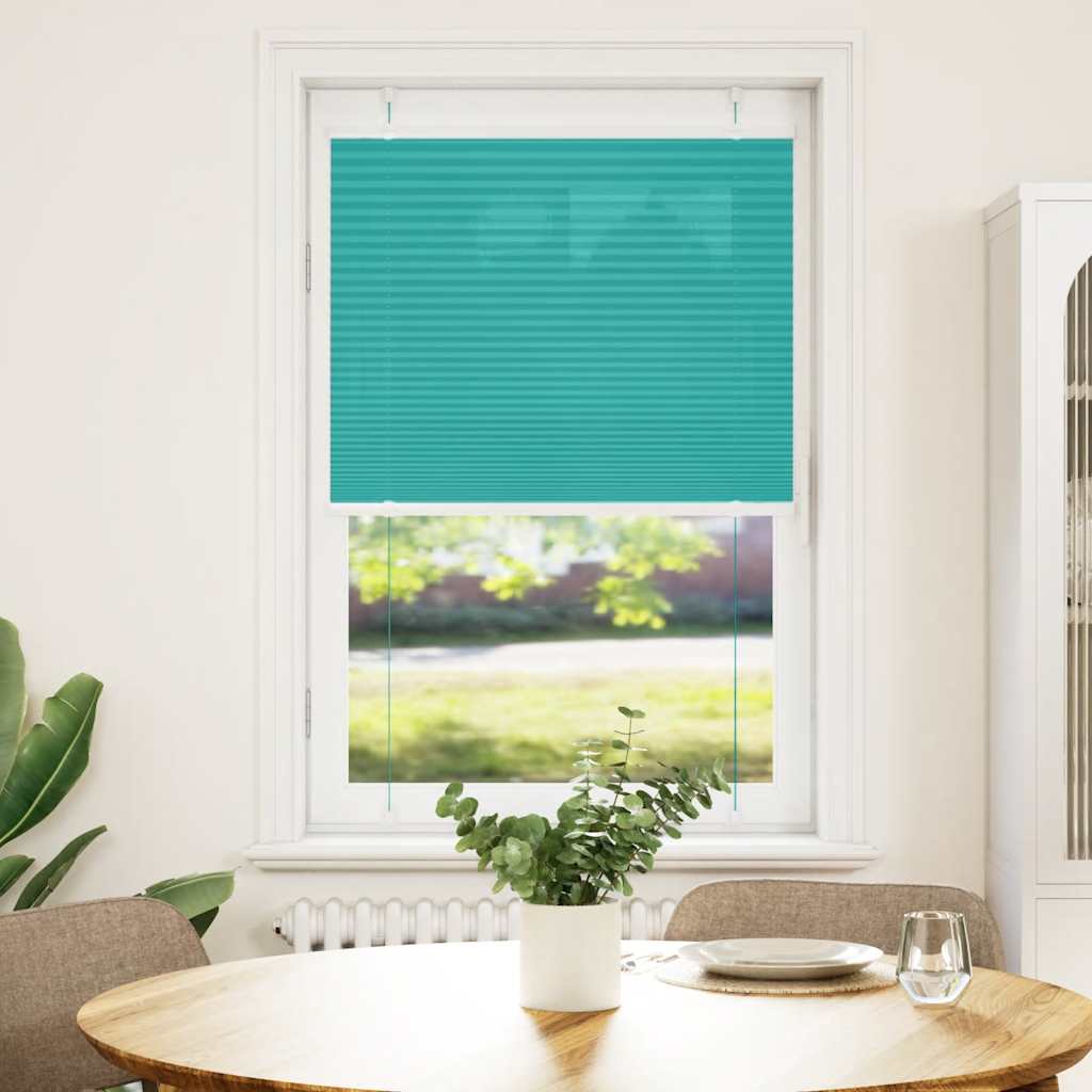 Vidaxl plissé rolgordijn 80x150 cm stofbreedte 79,4 cm petrol groen