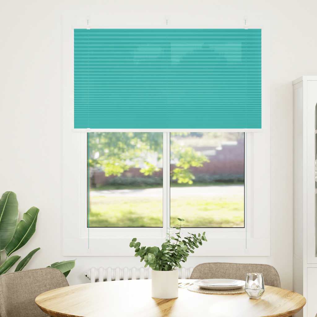 Vidaxl plissé rolgordijn 105x150cm stofbreedte 104,4cm petrol groen
