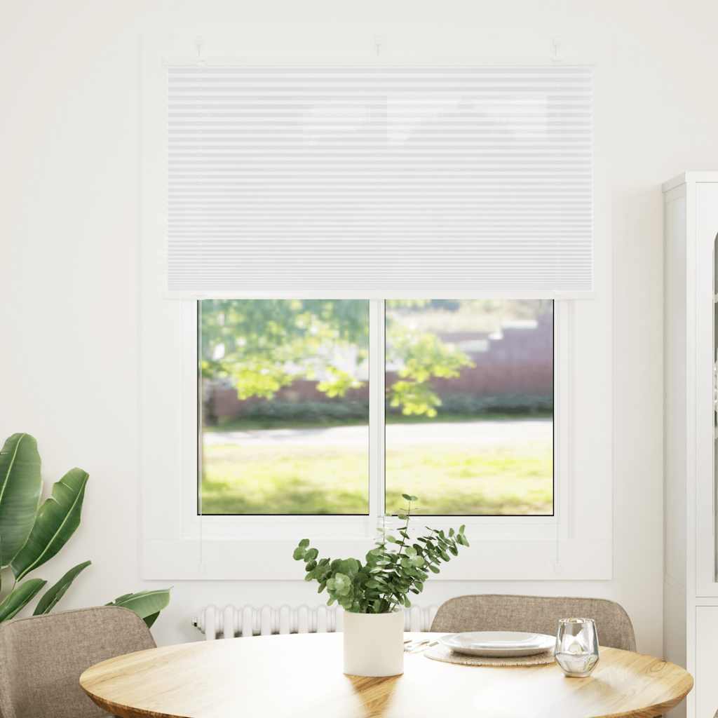 Vidaxl plissé rolgordijn 105x150 cm stofbreedte 104,4cm polyester wit
