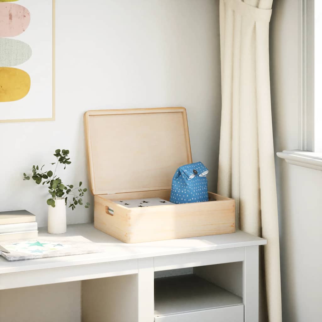 Vidaxx trækasse med låghåndtag 40x30x13cm massivt fyrretræ