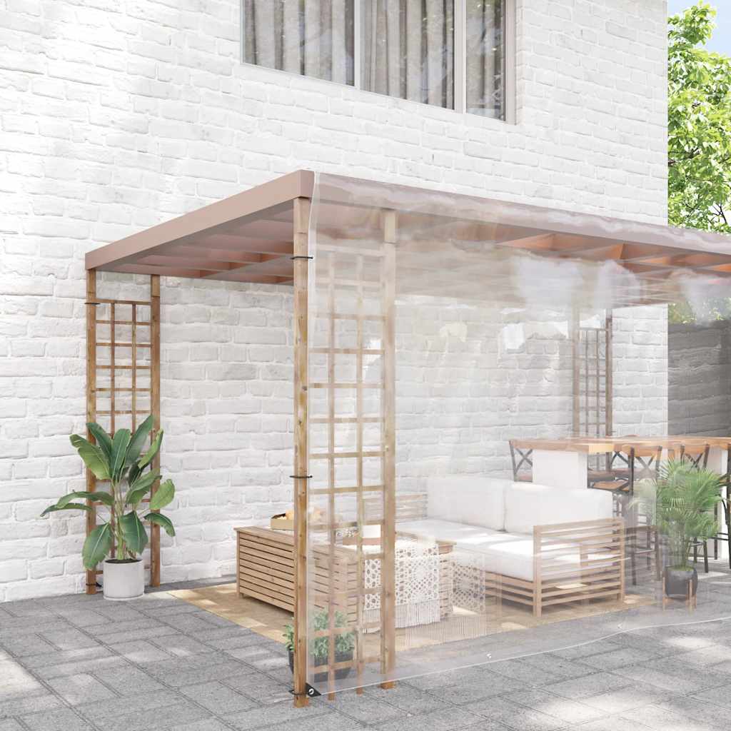 VidaXL gennemsigtig presenning med gennemføringer 8x8 m PVC