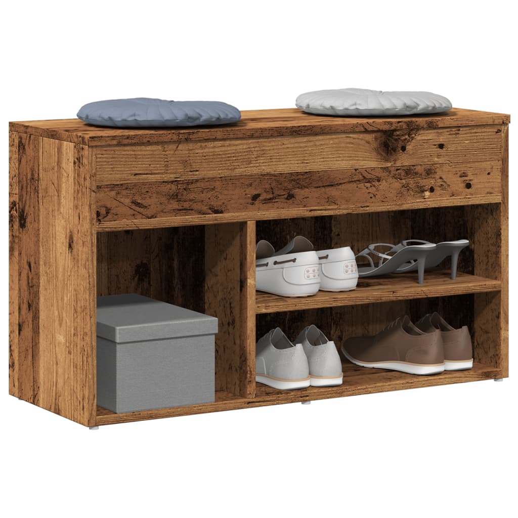 VidaXL skobænk 80x30x45 cm udformet træ, gammelt træfarvet