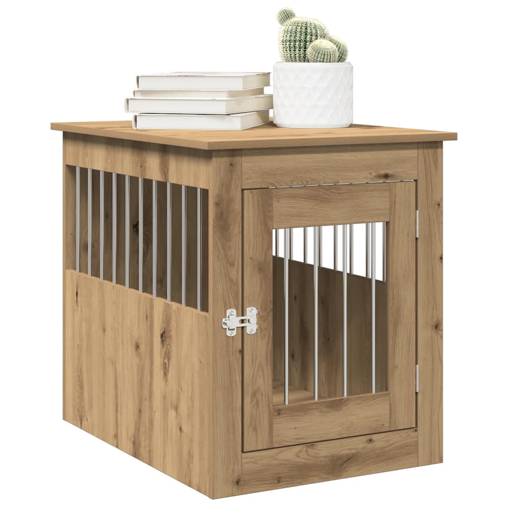 Vidaxxl hundekasse 55x75x65 cm udformet træ, håndværksfarvet eg
