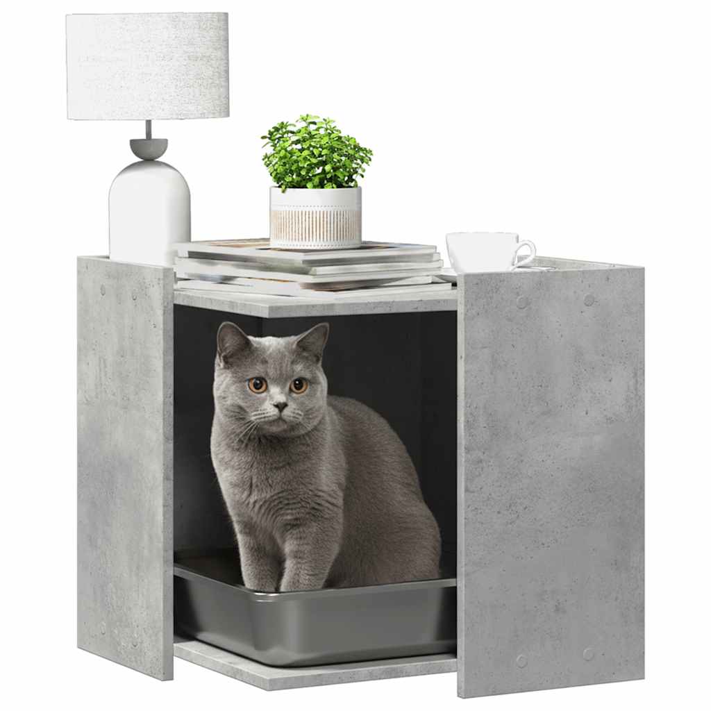 Vidaxxl kattegrus skab 53x53x51 cm konstrueret træ betongrå