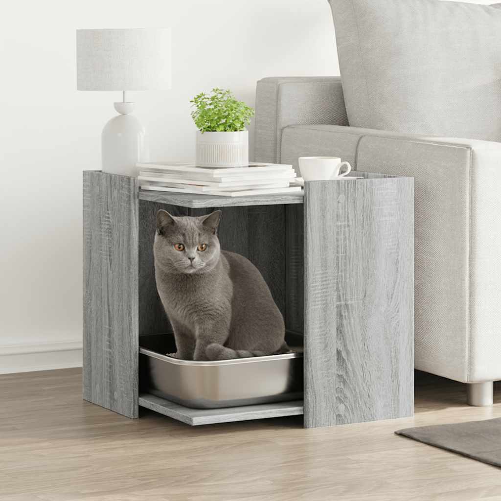 Vidaxxl kattegrus skab 53x53x51 cm konstrueret træ grå sonoma eg farve