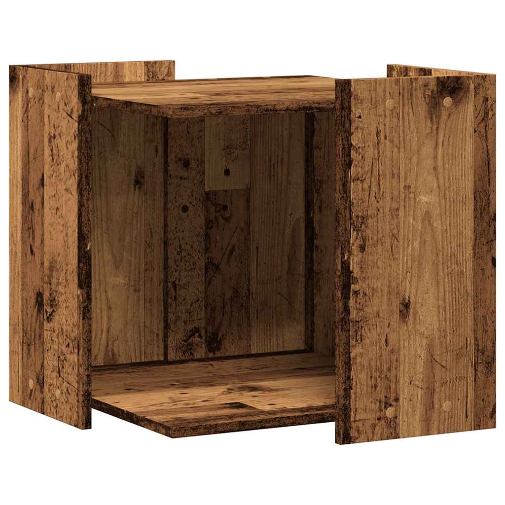 Vidaxxl kattebakke 53x53x51 cm færdigt træ, gammel træfarvet