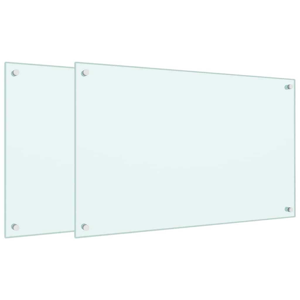 Vidaxx køkkenstænk 2 stk 80x50 cm hærdet glas hvid