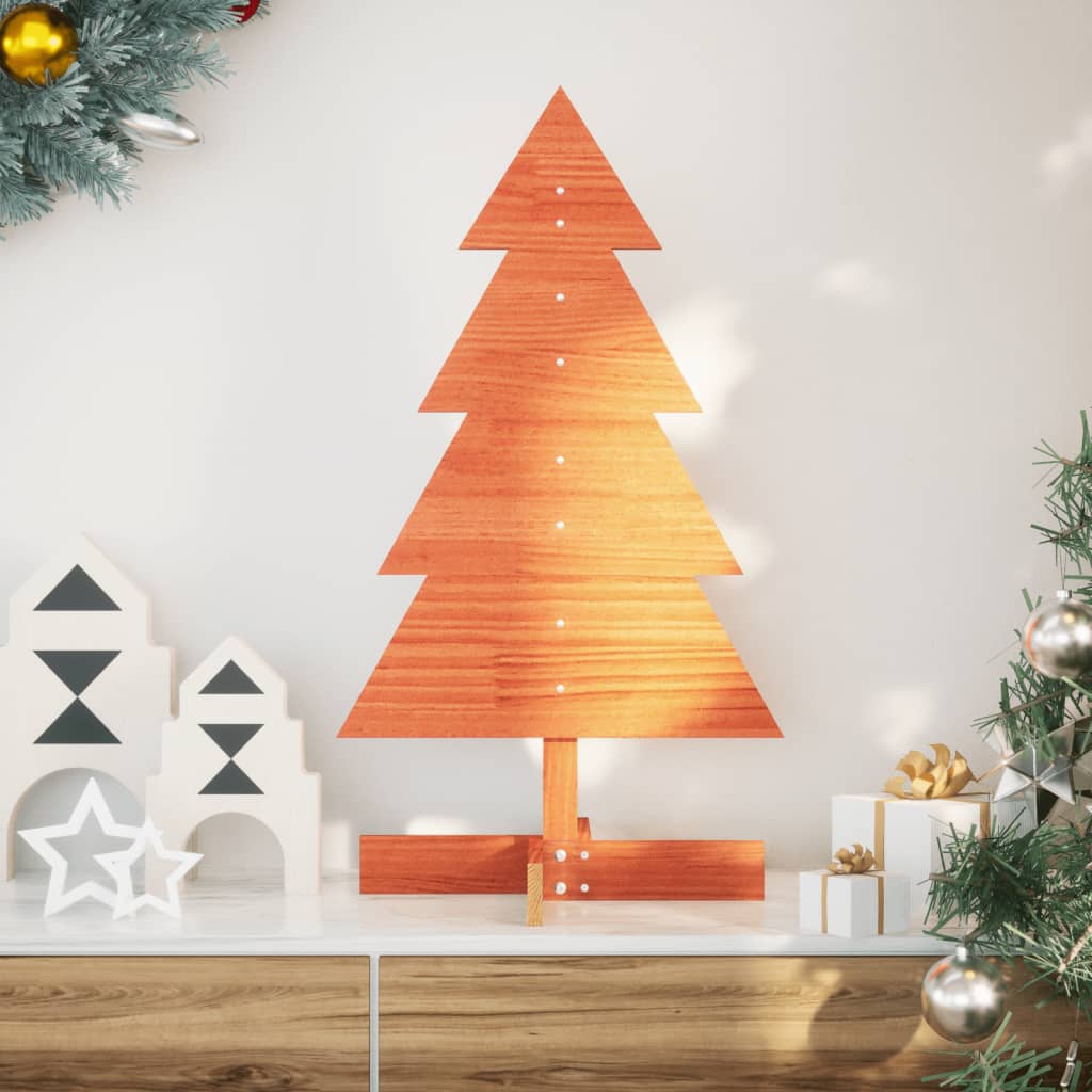 Vidaxx juledekoration juletræ 80 cm massiv fyrretræ, vaskebrunt