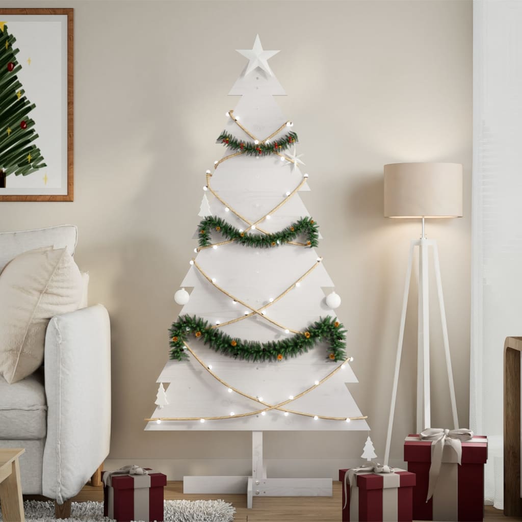 Vidaxx juledekoration juletræ 150 cm massiv fyrretræ hvid