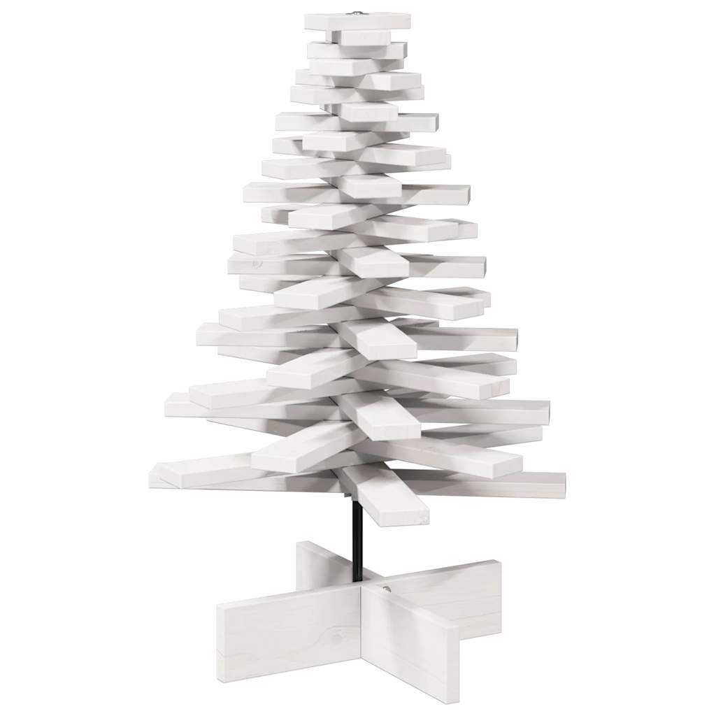 Vidaxx juledekoration juletræ 80 cm massiv fyrretræ hvid