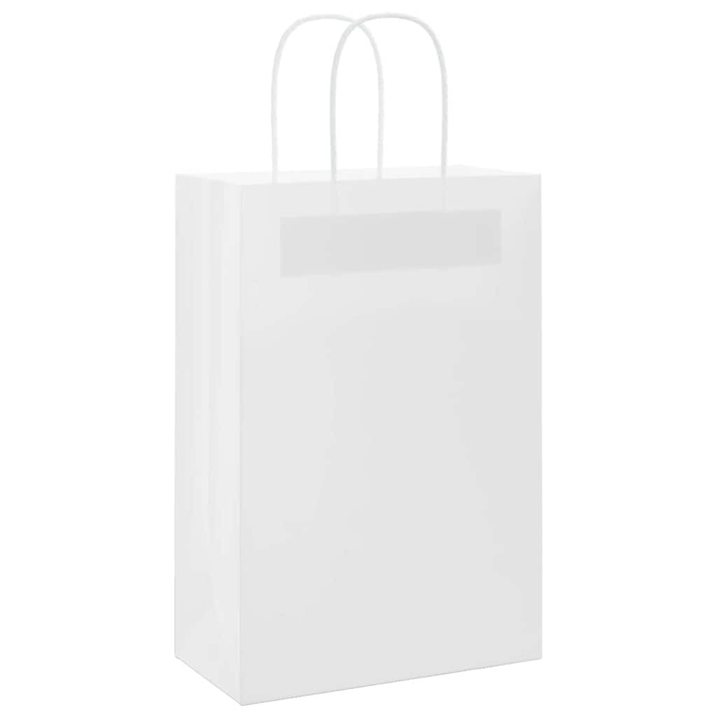 Vidaxl papieren zakjes 250 st met hengsels 21x11x31 cm wit