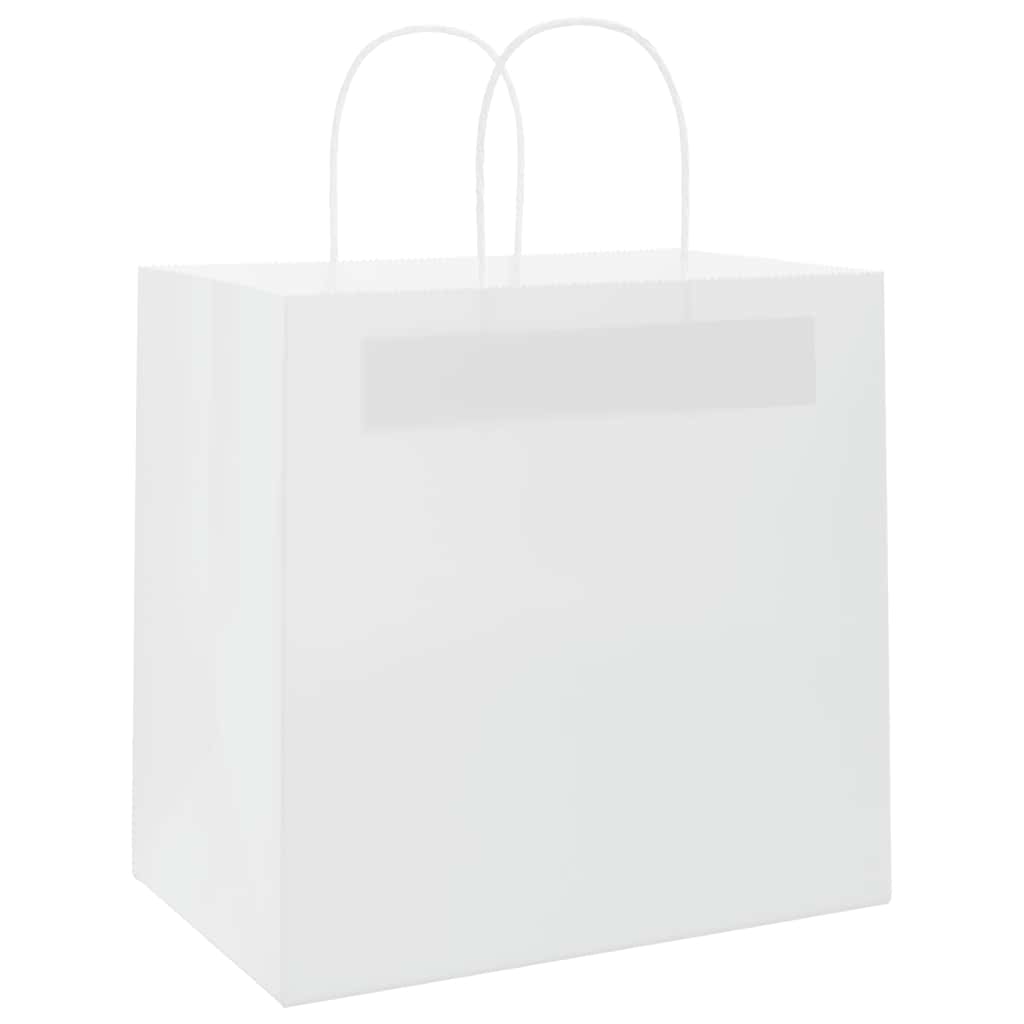 Vidaxl papieren zakken 250 st met hengsels 26x17x25 cm wit