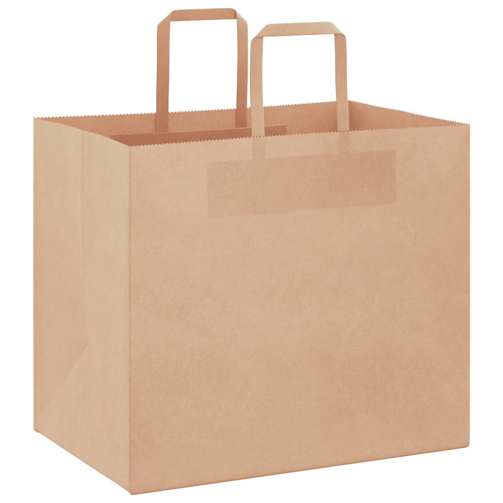 Vidaxl papieren zakken 250 st met hengsels 32x22x28 cm bruin