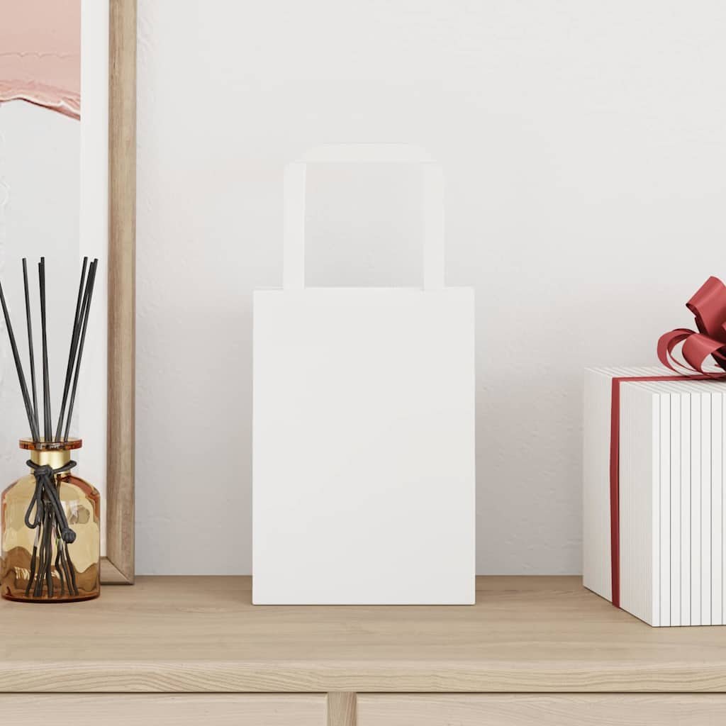 Vidaxl papieren zakken 50 st met hengsels 15x8x21 cm wit