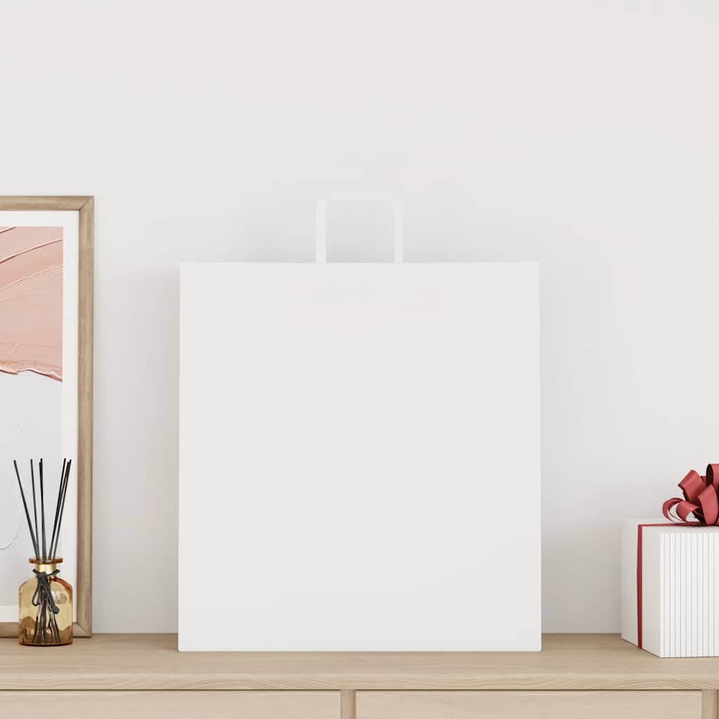 Vidaxl papieren zakken 250 st met hengsels 45x17x48 cm wit