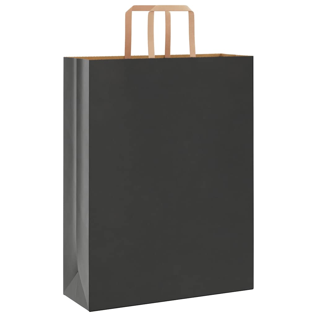 Vidaxl papieren zakken 250 st met hengsels 32x12x42 cm zwart