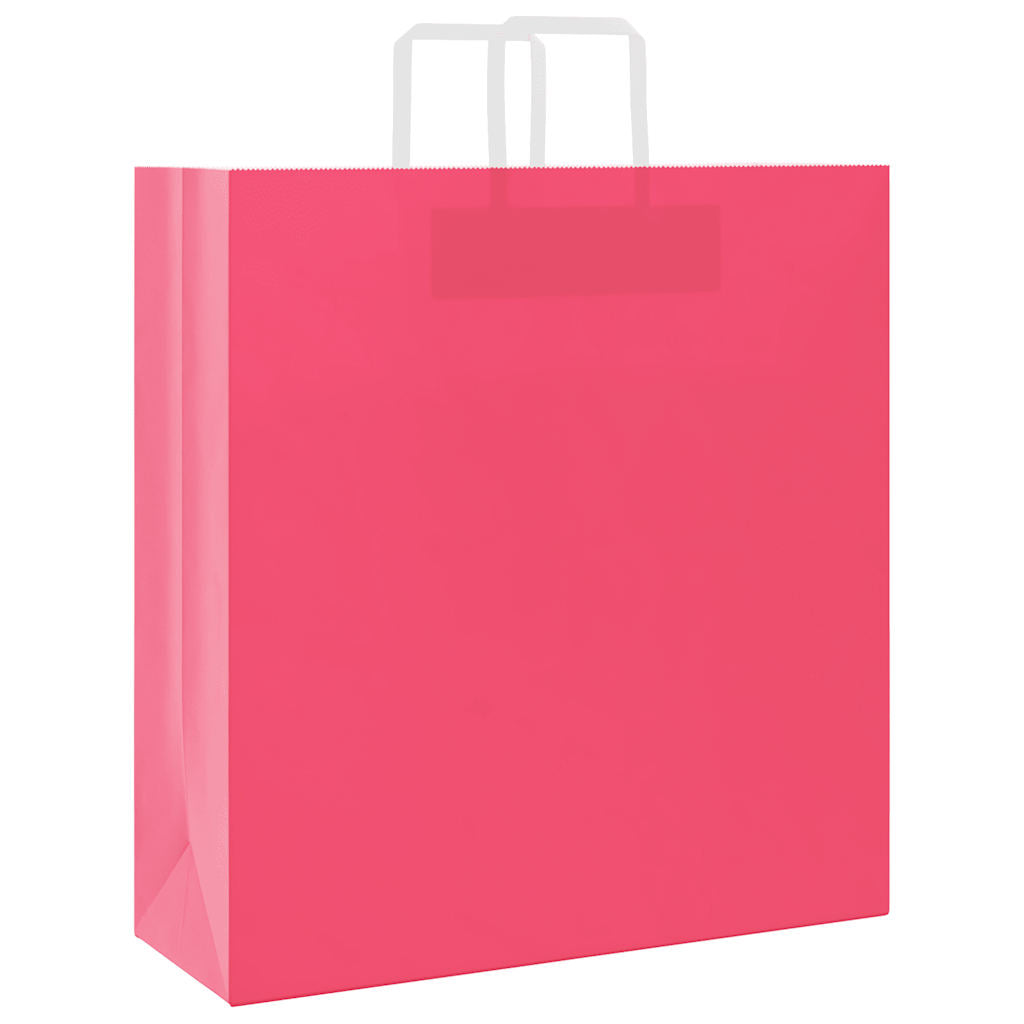 Vidaxl papieren zakken 50 st met hengsels 45x17x48 cm roze