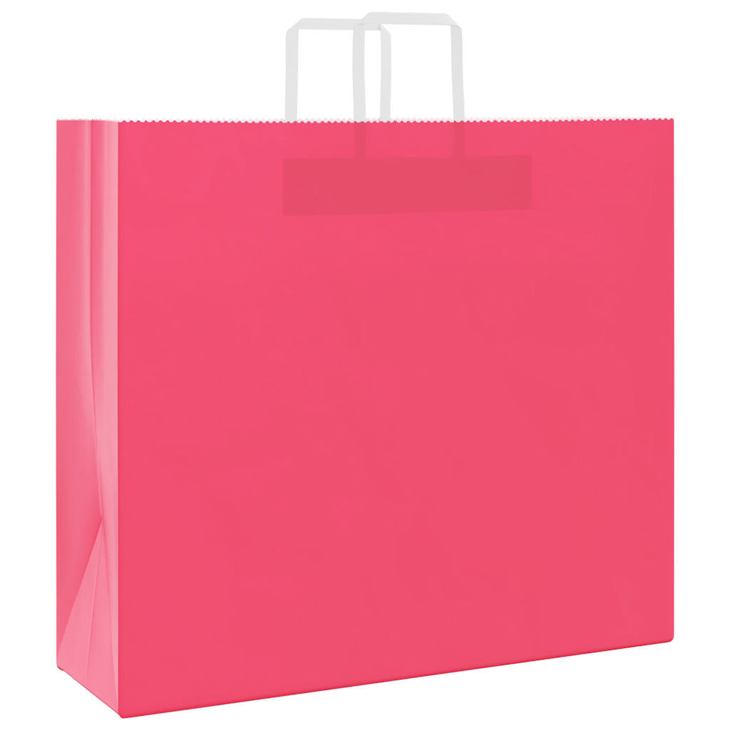 Vidaxl papieren zakken 250 st met hengsels 54x15x49 cm roze