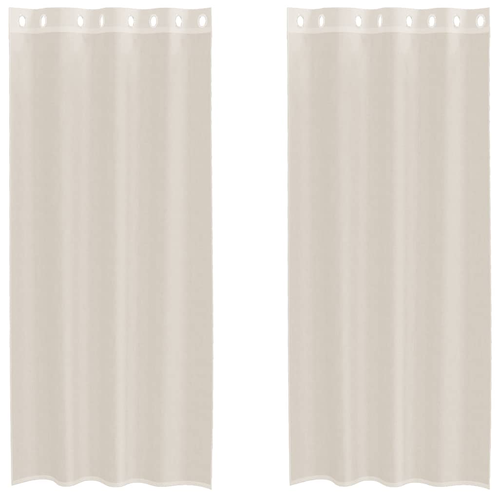 Vidaxl gordijnen voile met doorvoertules 2 st 140x245 cm crèmekleurig