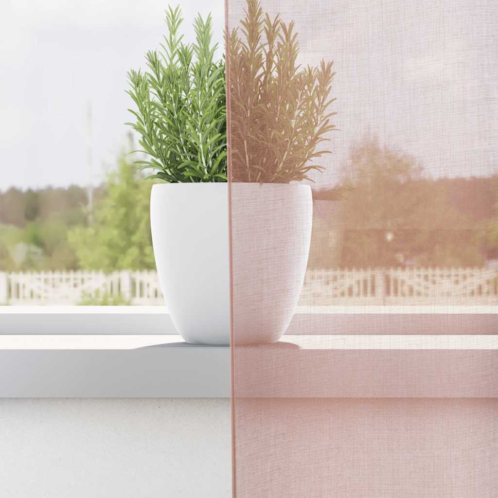 Vidaxl gordijnen voile met doorvoertules 2 st 140x300 cm roze