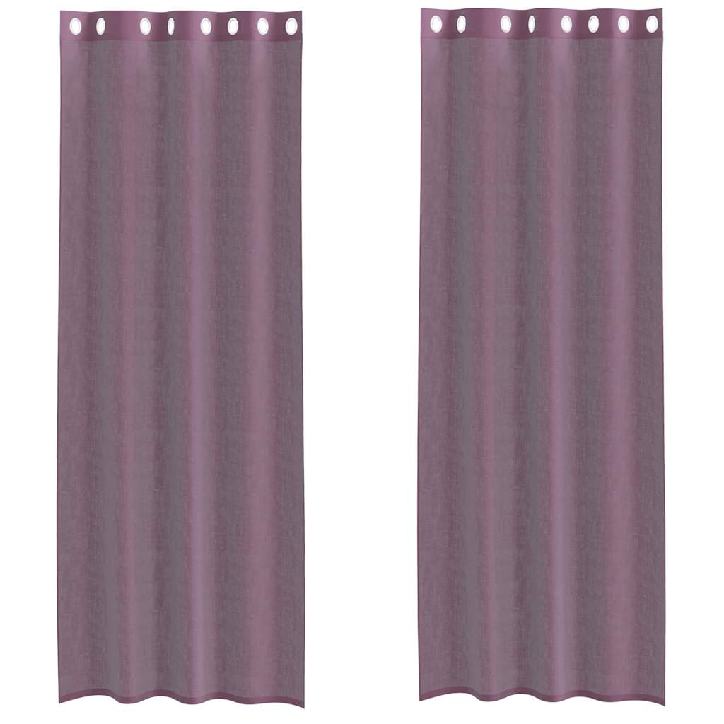 Vidaxl gordijnen voile met doorvoertules 2 st 140x300 cm paars