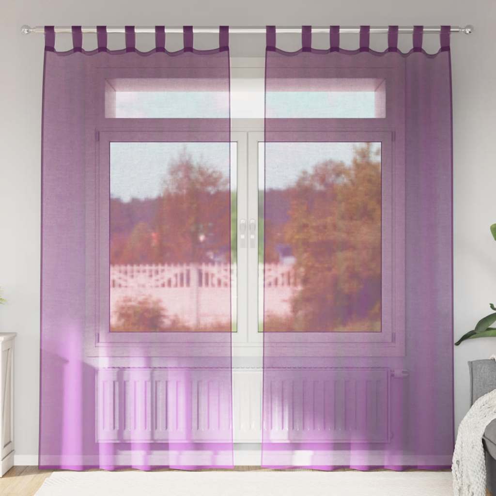 Vidaxl gordijnen met lussen 2 st 140x245 cm paars