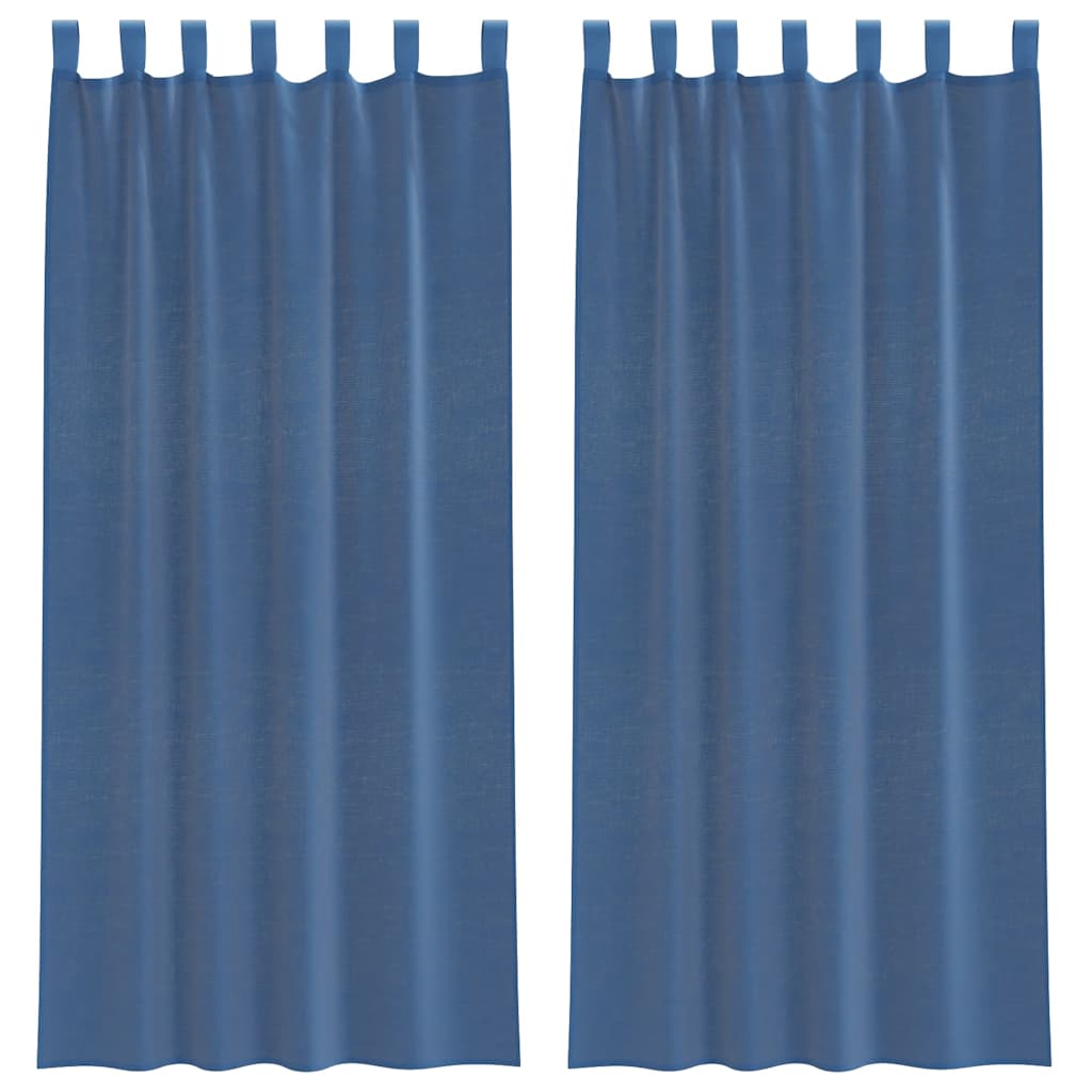 Vidaxl gordijnen voile met lussen 2 st 140x245 cm koningsblauw