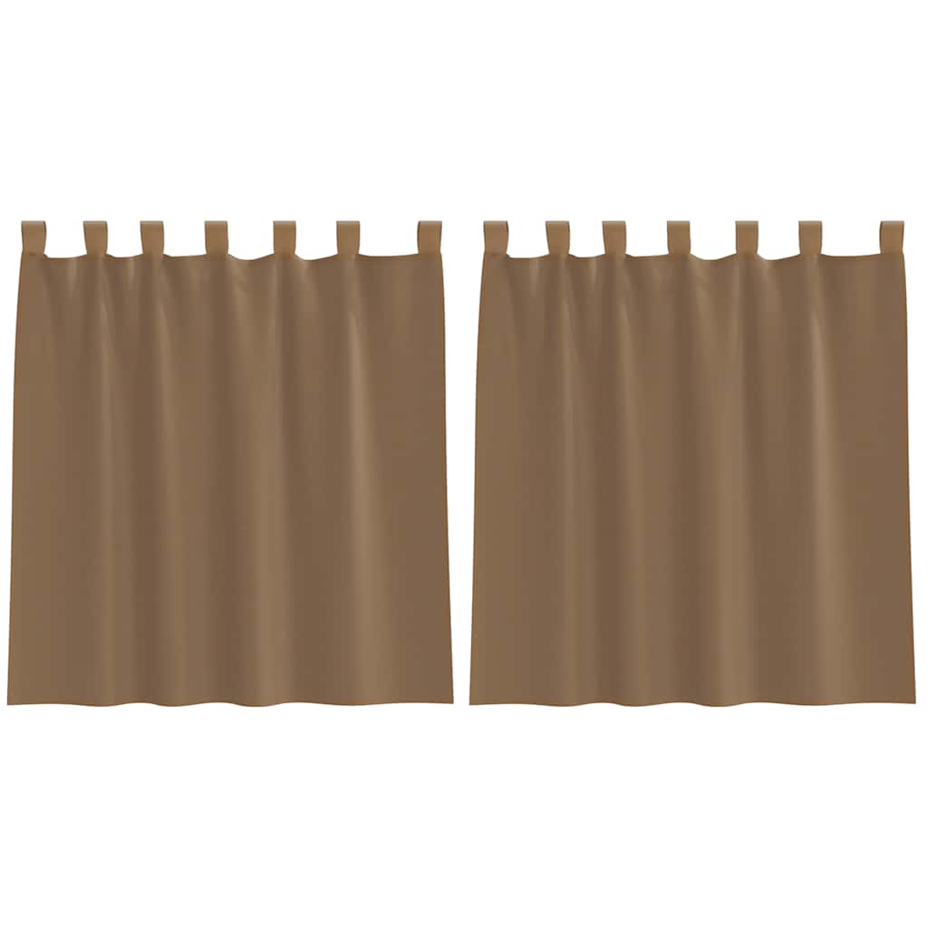 Vidaxl gordijnen voile met lussen 2 st 140x140 cm lichtbruin