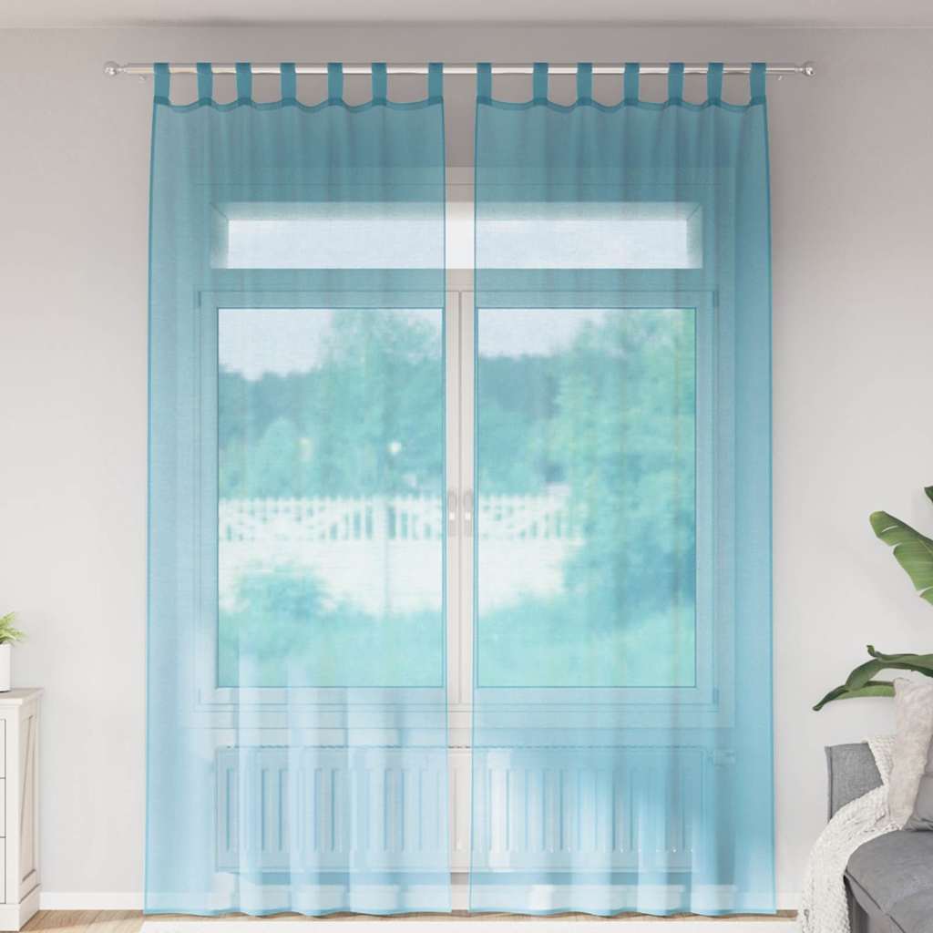 Vidaxl gordijnen met lussen 2 st 140x260 cm turkoois