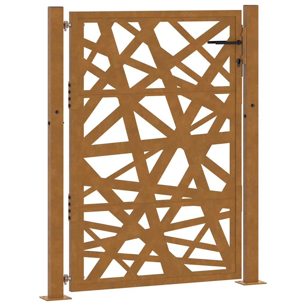 Vidaxl poort met lichtontwerp 100x125 cm weervast staal