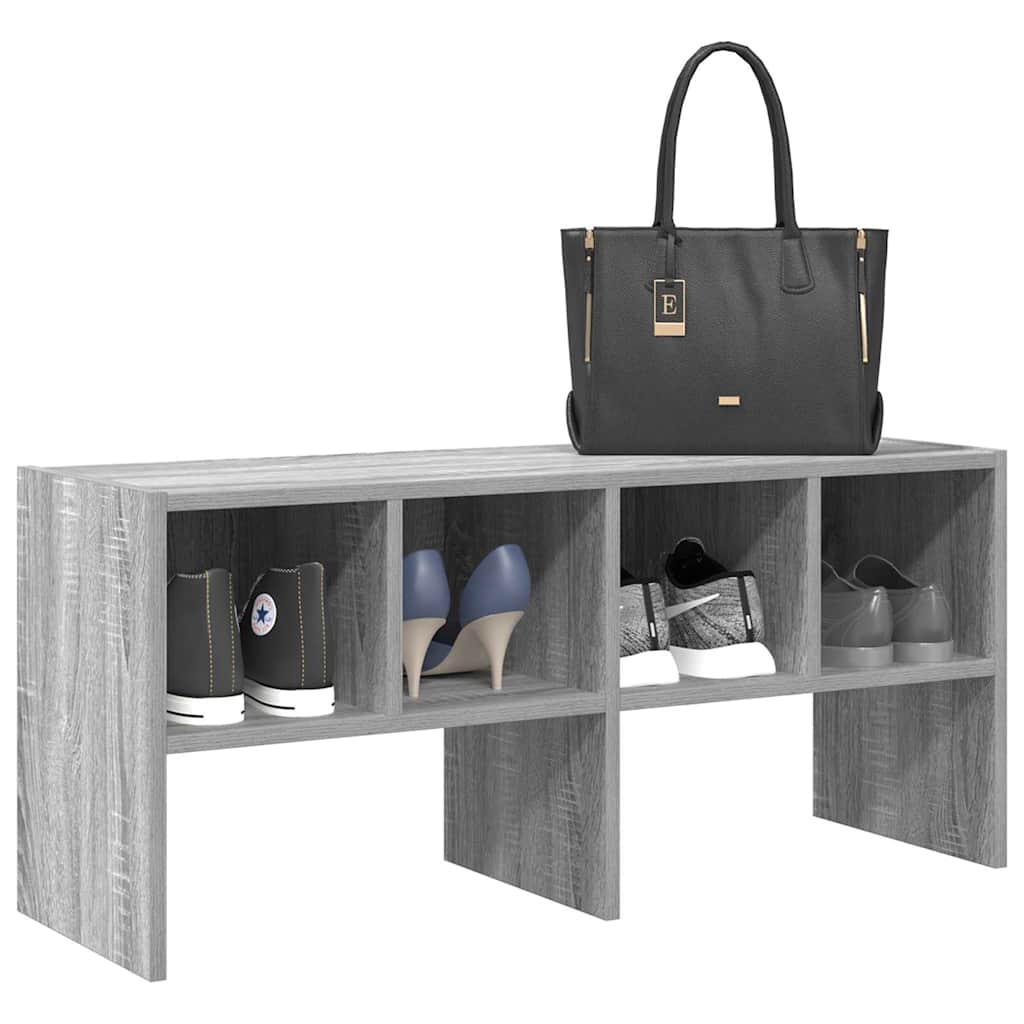 VidaXL skostativ stabelbar 89,5x30x40 cm grå sonoma eg