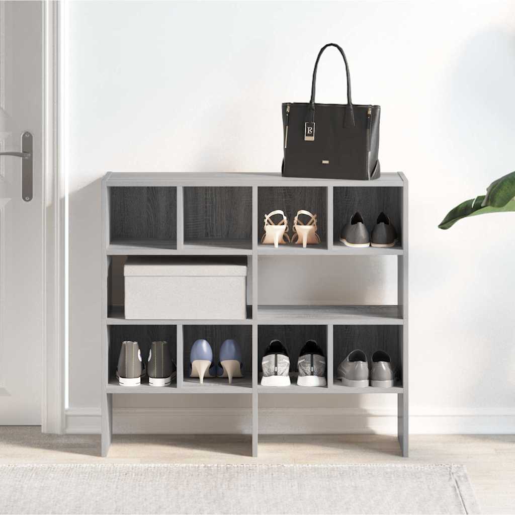 Vidaxx skostativer 2 stk stabelbare 89,5x30x40 cm grå sonoma eg
