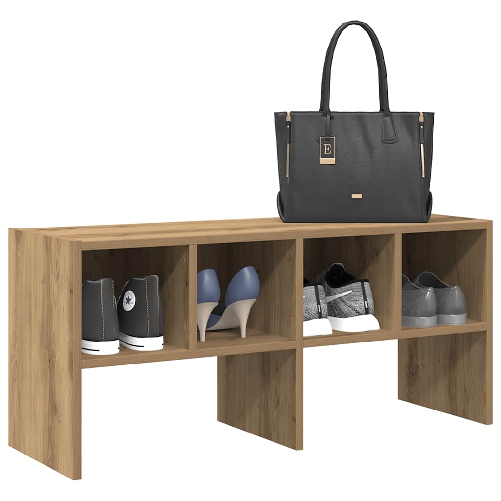 VidaXL skostativ stabelbar 89,5x30x40 cm håndværksfarvet eg