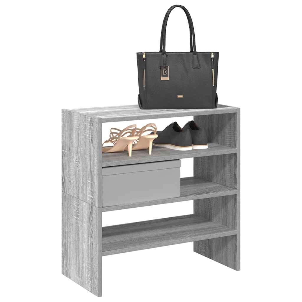 Vidaxx skostativer 2 stk stabelbare 60x30x30,5 cm grå sonoma eg