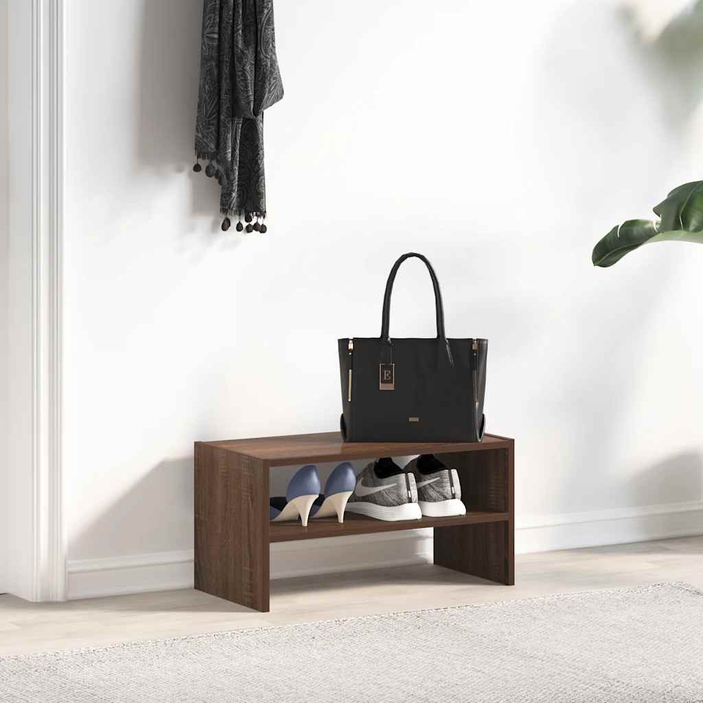 VidaXL skostativ stabelbar 60x30x30,5 cm brun eg farve