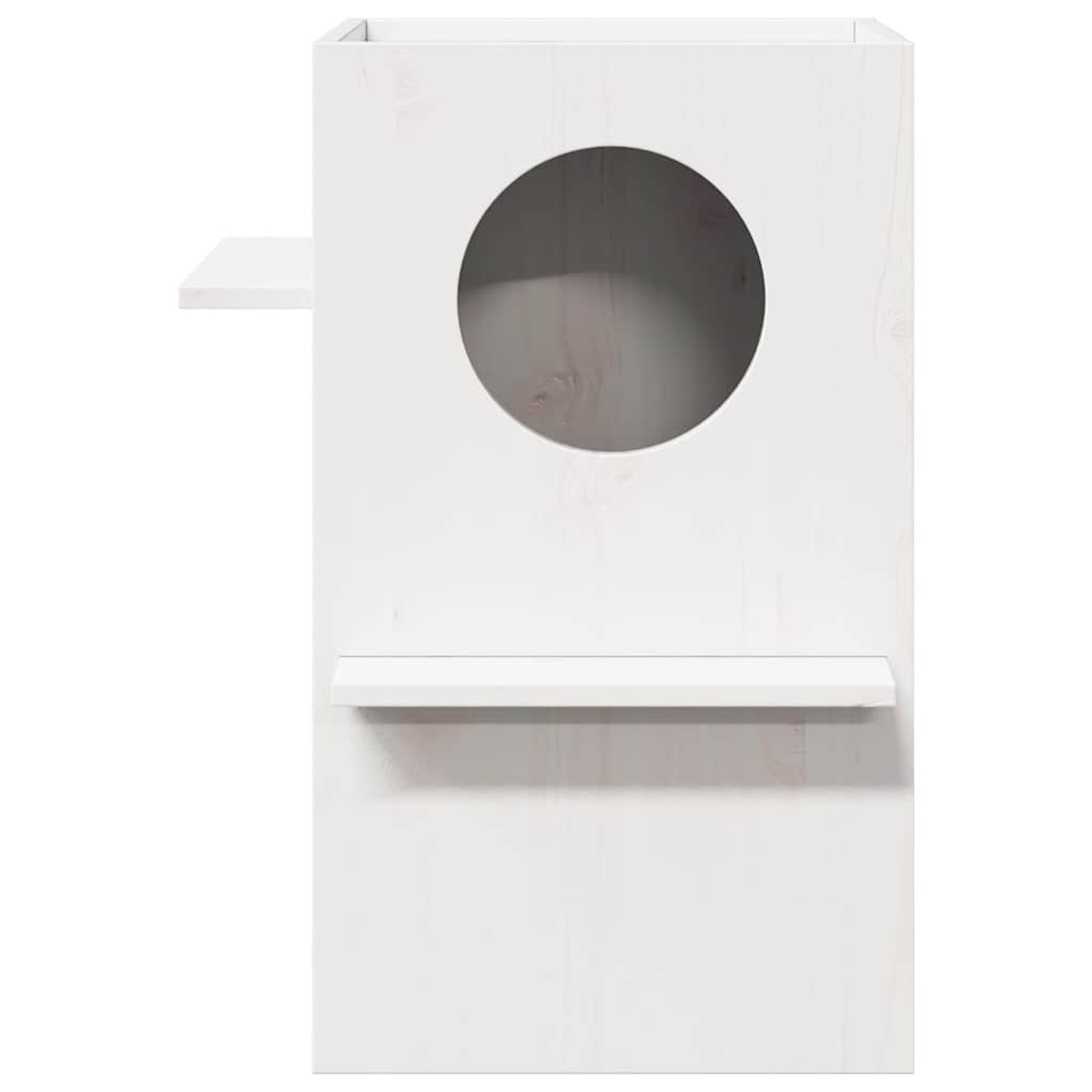 VidaXL kattehus 43x43x60 cm massiv fyrretræ hvid
