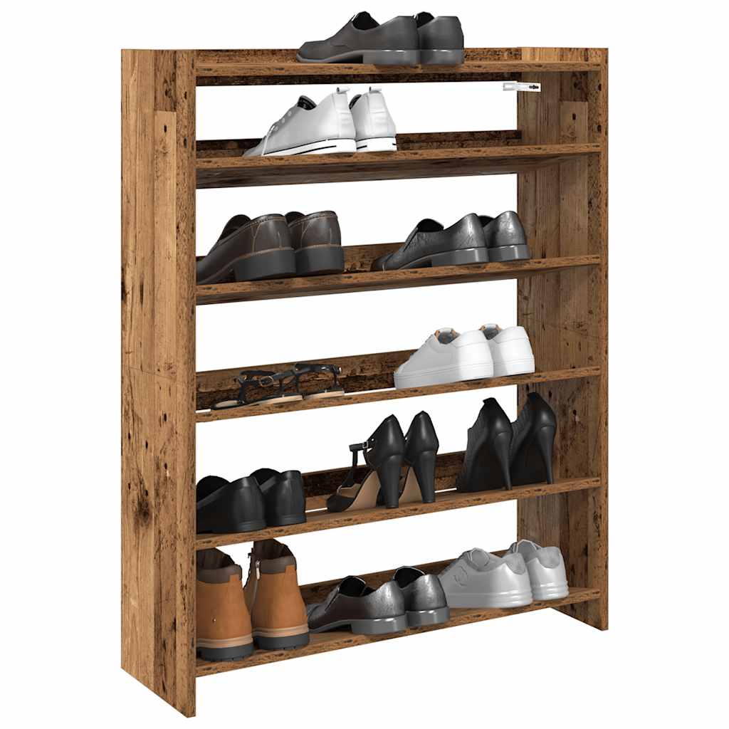 Vidaxx skostativ 80x25x100 cm færdigt træ, gammelt træfarvet