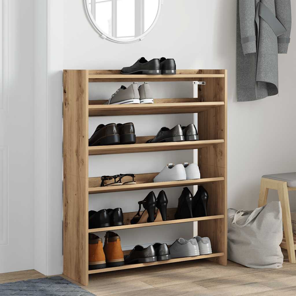 VidaXL skohylde 80x25x100 cm udformet træ, håndværksfarvet eg