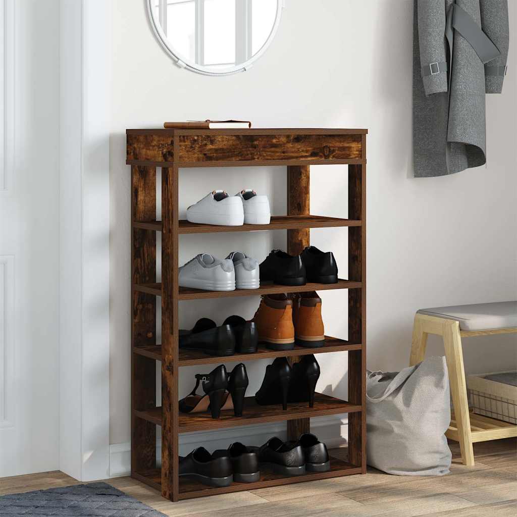 Vidaxx skohylde 60x30x98 cm forarbejdet træ, røget eg