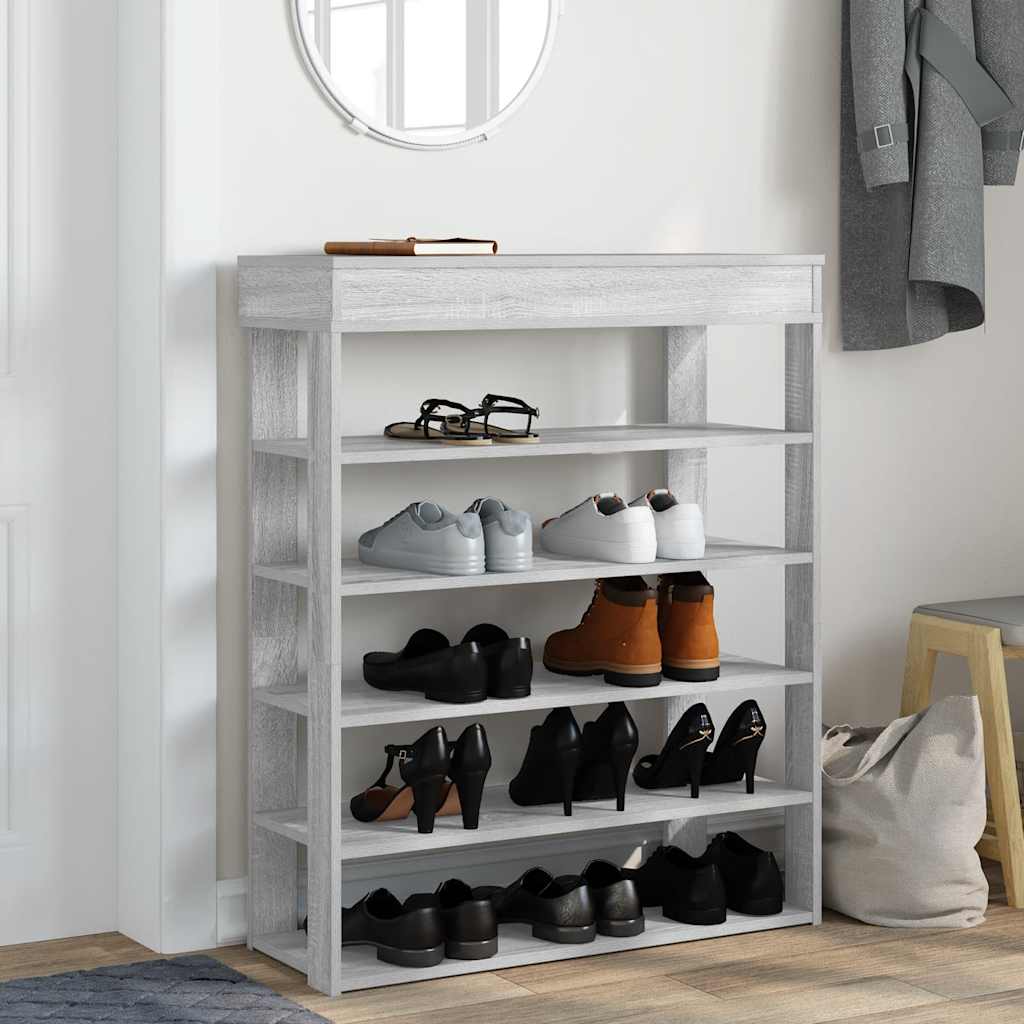 Vidaxx skostativ 80x30x98 cm forarbejdet træ grå sonoma